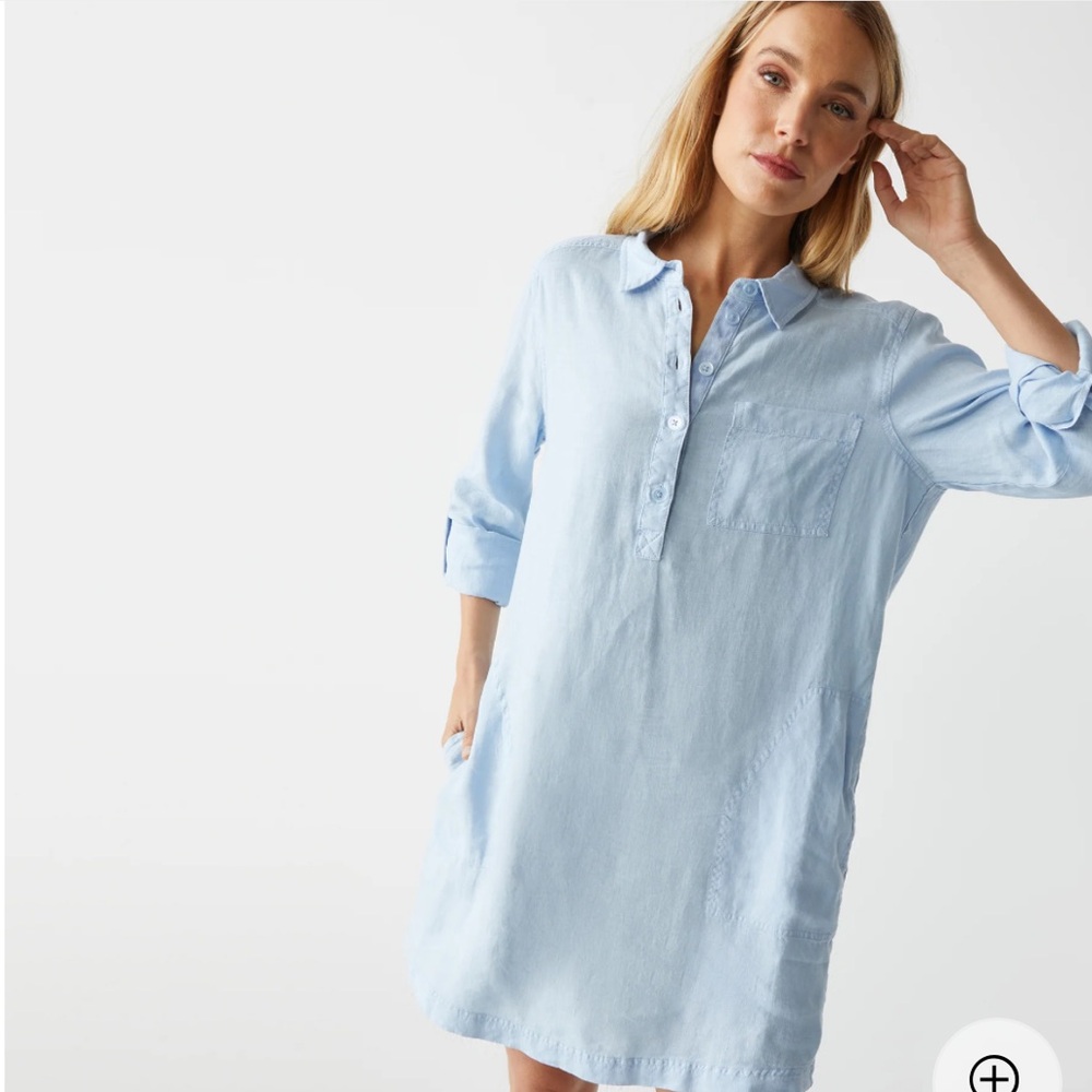 Michael Stars Eleanor Linen Shirt Dress